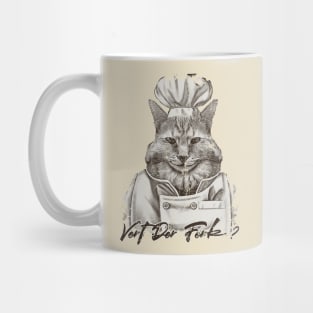 vintage cat chef vert der ferk Mug